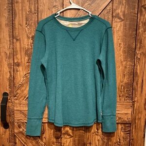 Carhartt women’s teal‎ long sleeve thermal t shirt top size medium EUC